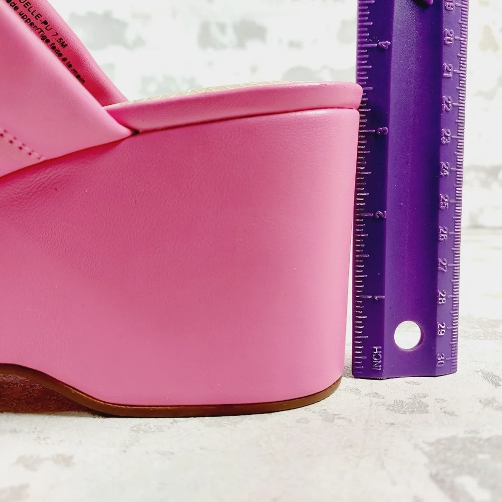 NEW BP Raquelle Wedge Pink Summer Platform Sandals W785